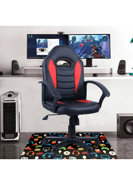 כסא גיימרים מרופד לילדים אדום שחור