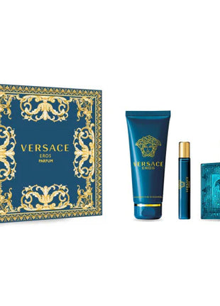 מארז לגבר ורסאצ'ה VERSACE EROS PARFUM GIFT SET 100 ML PARFUM + 10 ML + SHOWER GEL