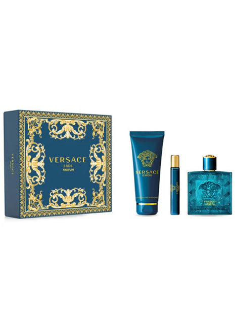 מארז לגבר ורסאצ'ה VERSACE EROS PARFUM GIFT SET 100 ML PARFUM + 10 ML + SHOWER GEL