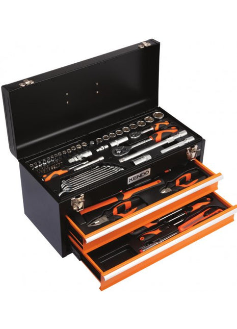 סט כלים ידניים בארגז עם 2 מגירות 73 חלקים Kendo
