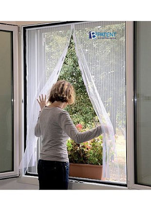 רשת נגד יתושים וזבובים לחלון עם מגנטים Bpatent - צבע לבן