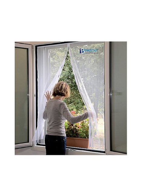 רשת נגד יתושים וזבובים לחלון עם מגנטים Bpatent - צבע לבן